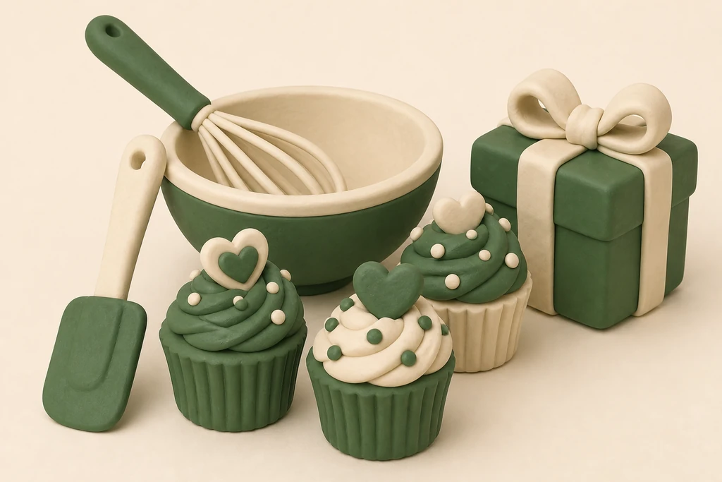 Gift for baking lovers: tools and ingredients