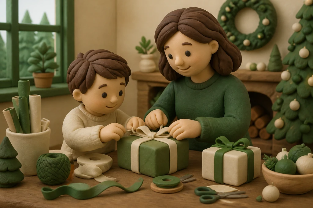 Wrapping gifts with your child: fun and educational