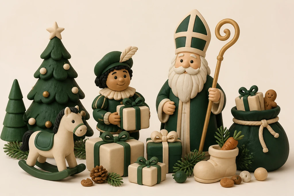Giving Christmas decorations at Sinterklaas